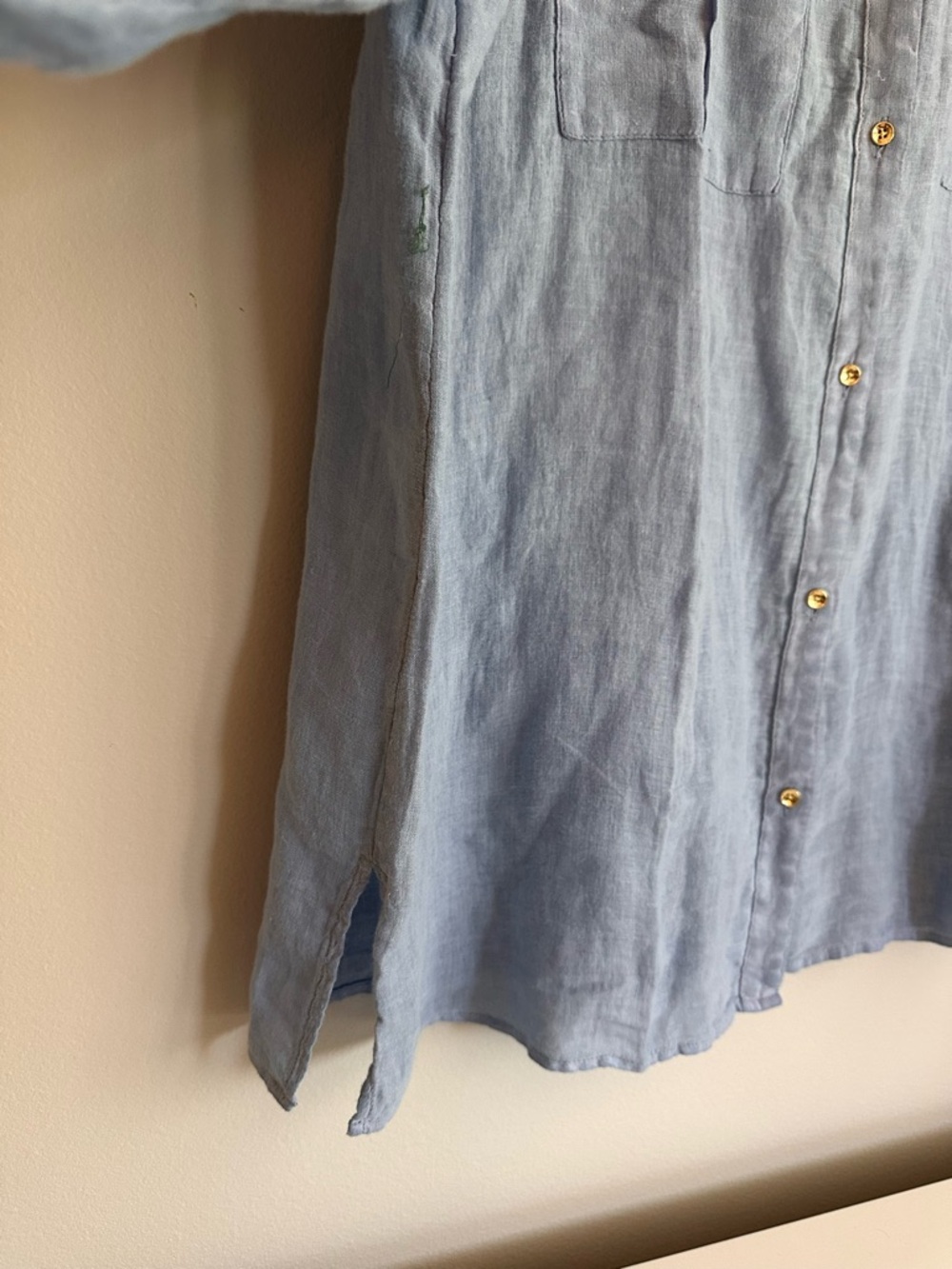NWT J. Jill 100% Linen Blue Button Down Shirt Relaxed Fit Size Large Tall - Picture 7 of 11